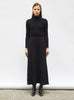Robe maxi maille plissée Noir profond - Vêtement en maille de luxe Molli