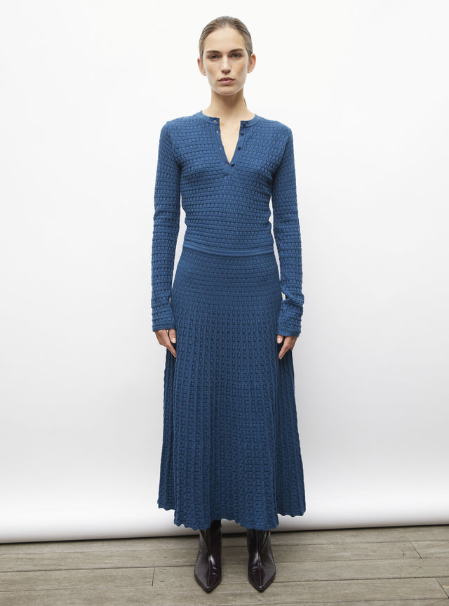 fluid wicker-knit dress - Image principale