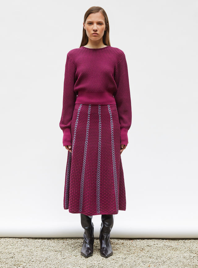 basket-weave knit skirt - Image principale