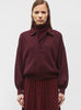 Veste en maille col croquet amarante - Vêtement de luxe femme