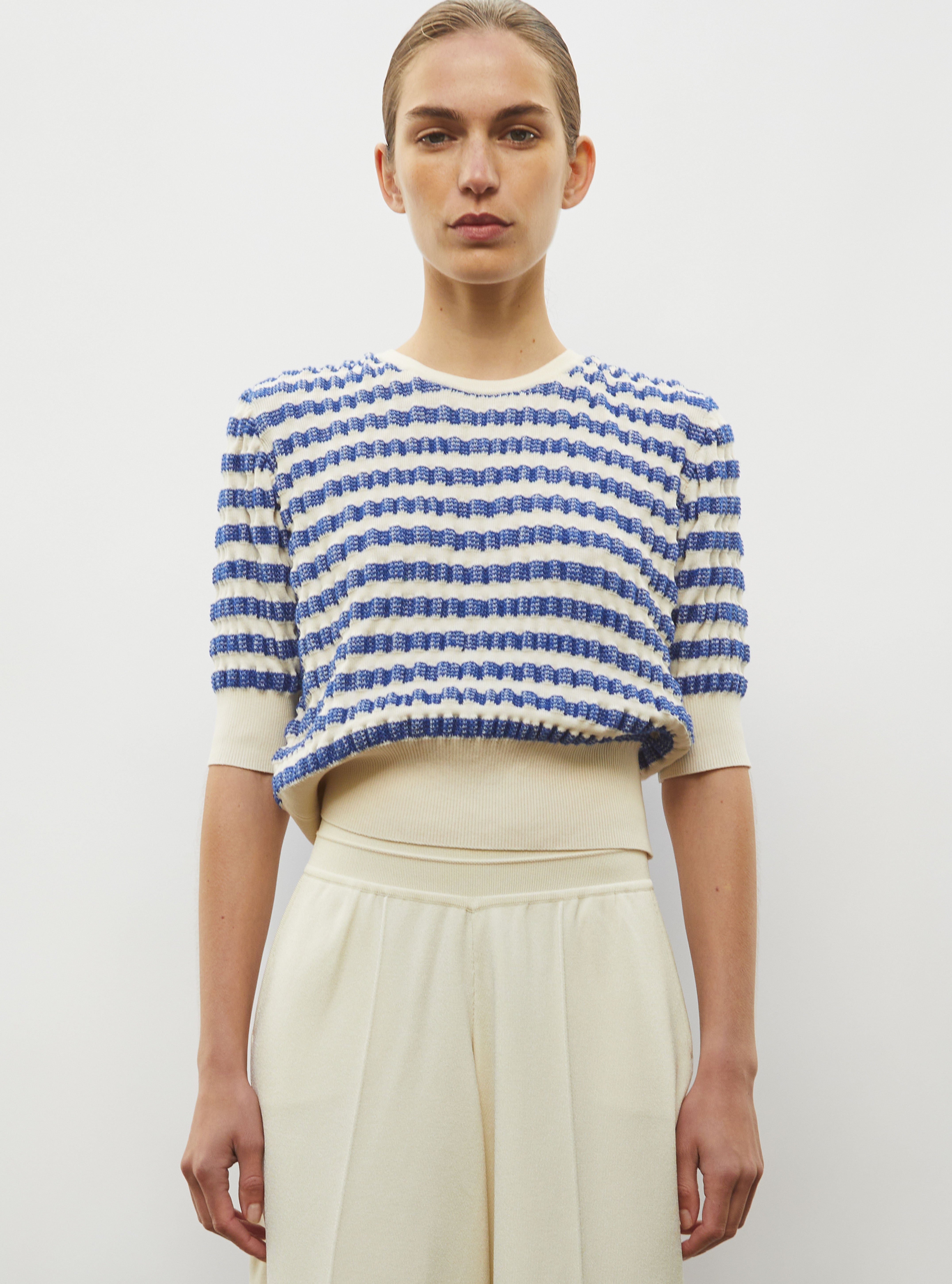 sailor sweater waffled knit natural-denim | Molli