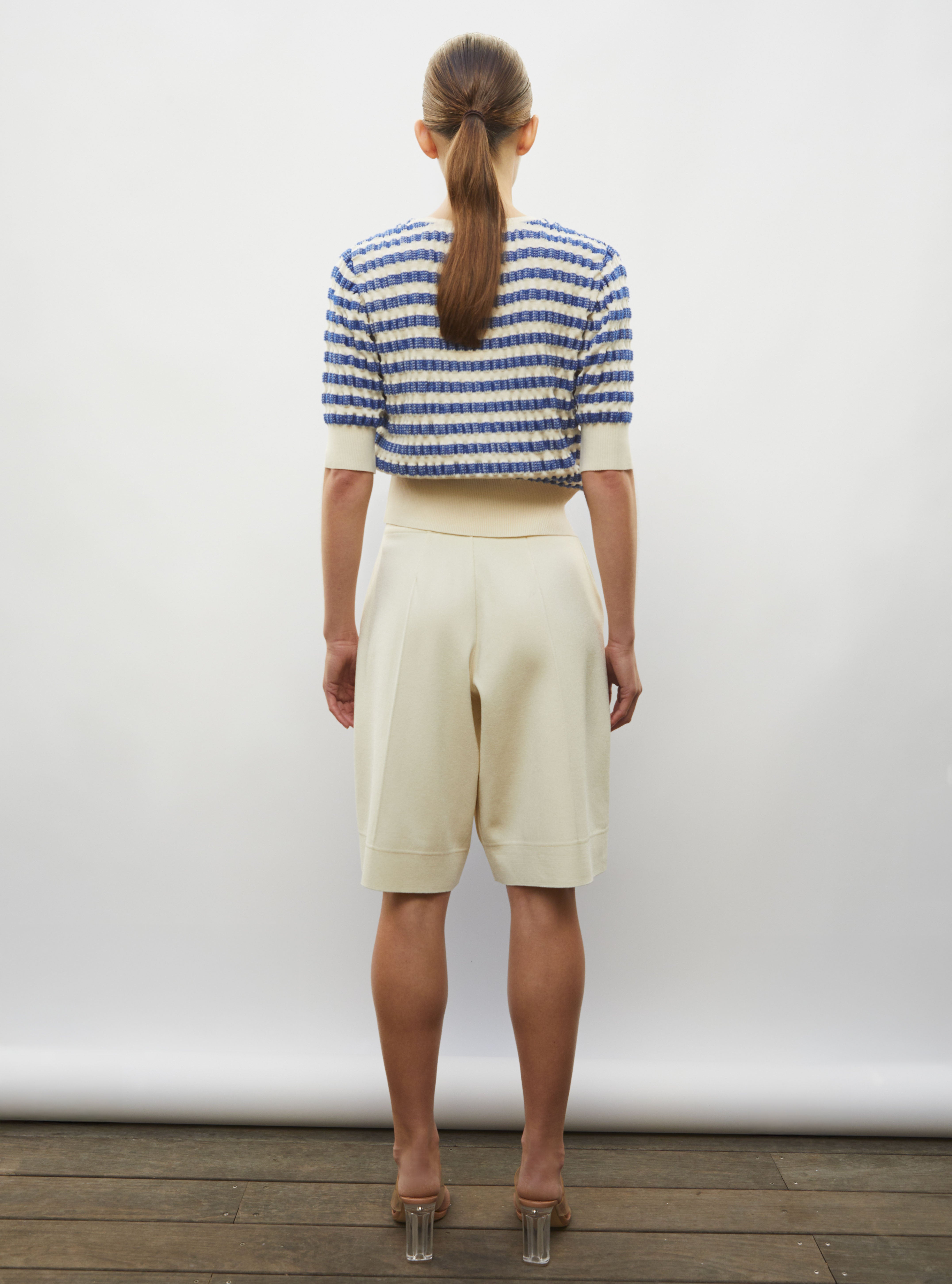 【美品】MARGA SAILOR SUMMER KNIT sailor sweater waffled knit natural-denim | Molli