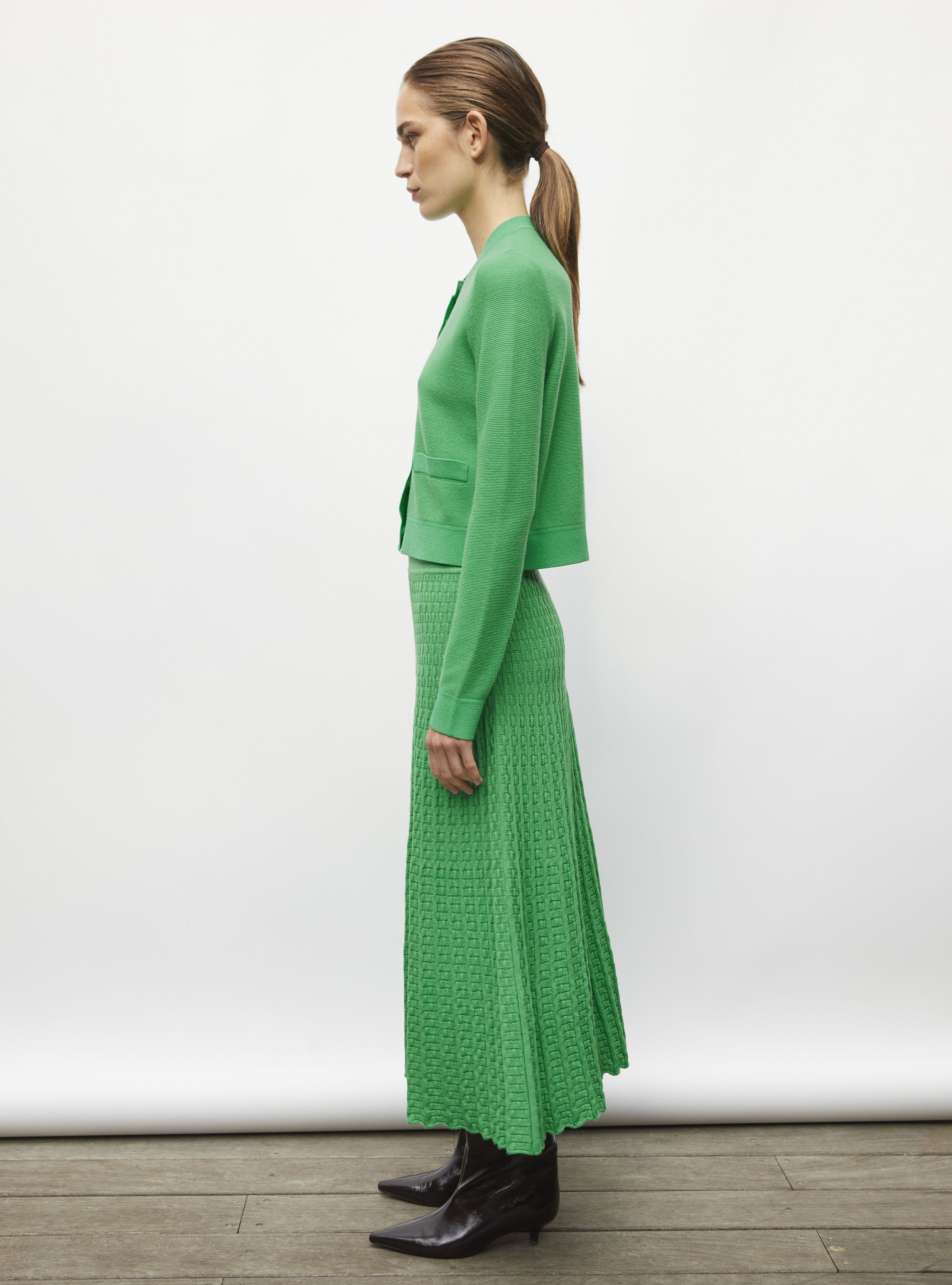 fluid skirt in cannage knit golf | Molli fluid skirt in cannage knit golf | Molli
