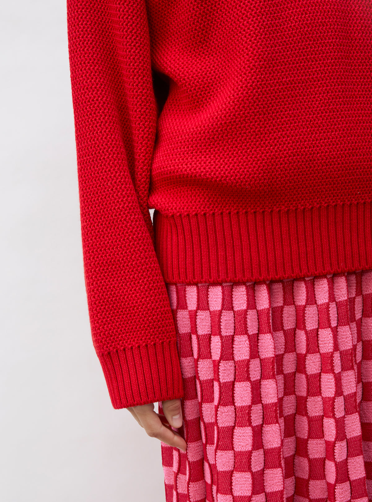Fine moss-stitch knit polo