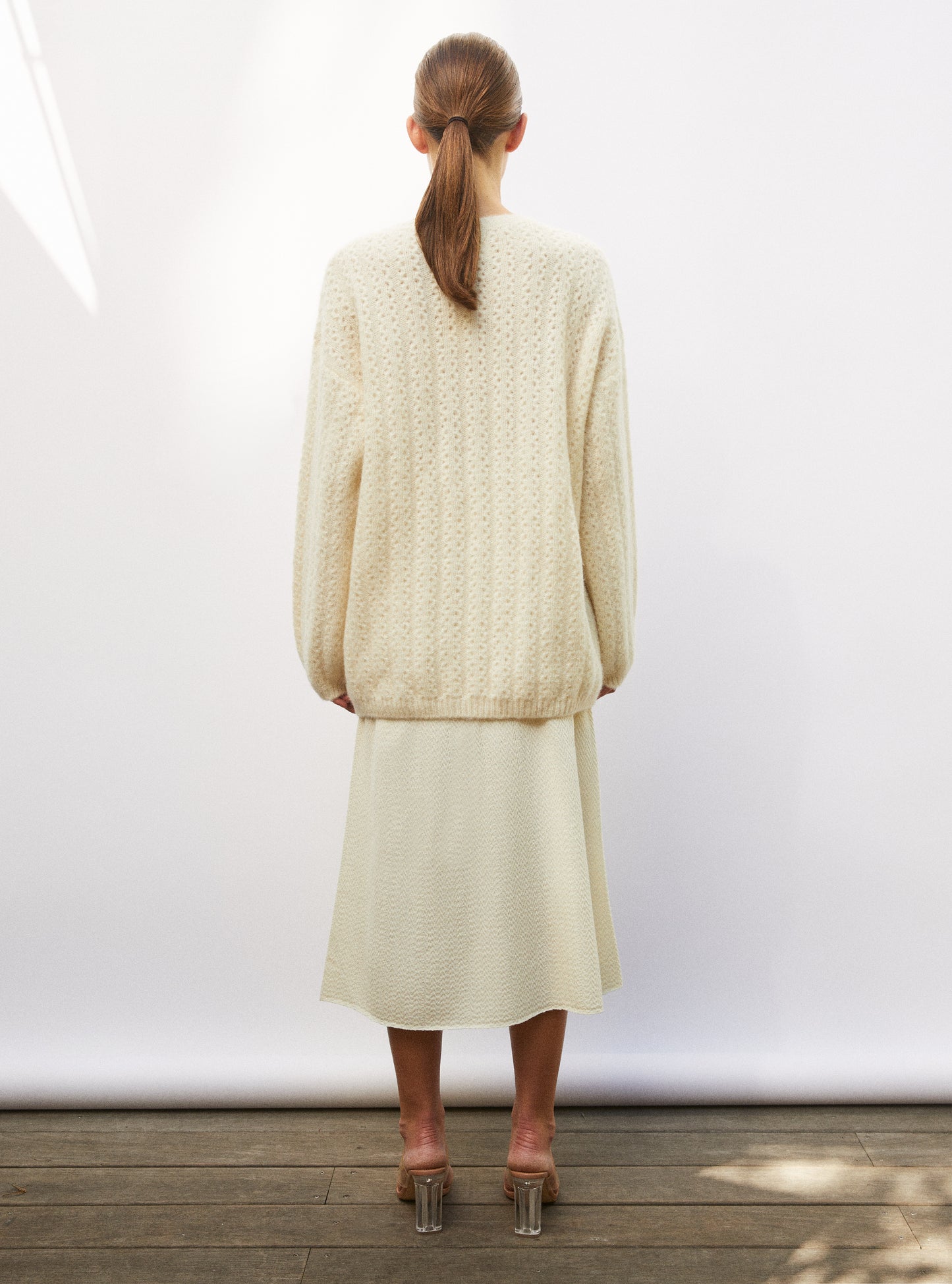 Cardigan maille moelleuse naturel - Vêtement de luxe femme