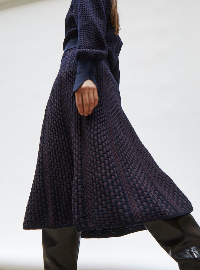 slit mid-length knit skirt - Image principale