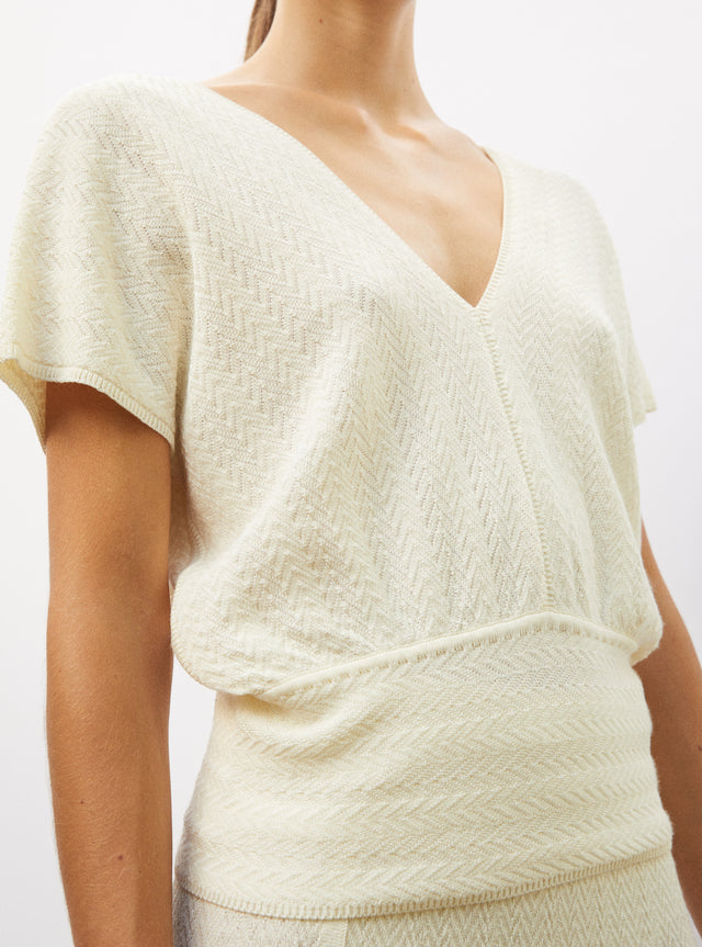 top in herringbone knit - Image principale