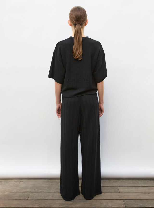 Pantalon fluide maille chevron - Image principale