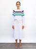 Pull fin larges emmanchures milk-multi - Vêtement en maille de luxe Molli