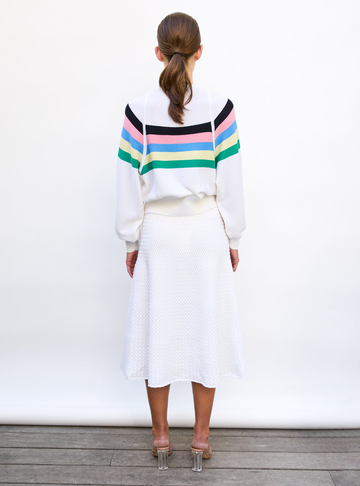 Pull de luxe femme - Pull fin larges emmanchures milk-multi