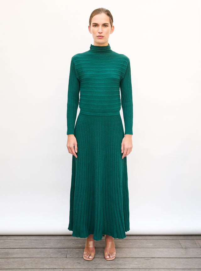 Maxi pleated knit dress - Image principale