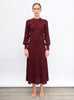Robe fluide maille ondulée amarante - Vêtement de luxe femme