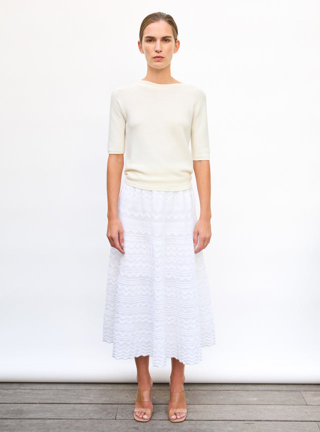 Long skirt in a rick-rack knit - Image principale