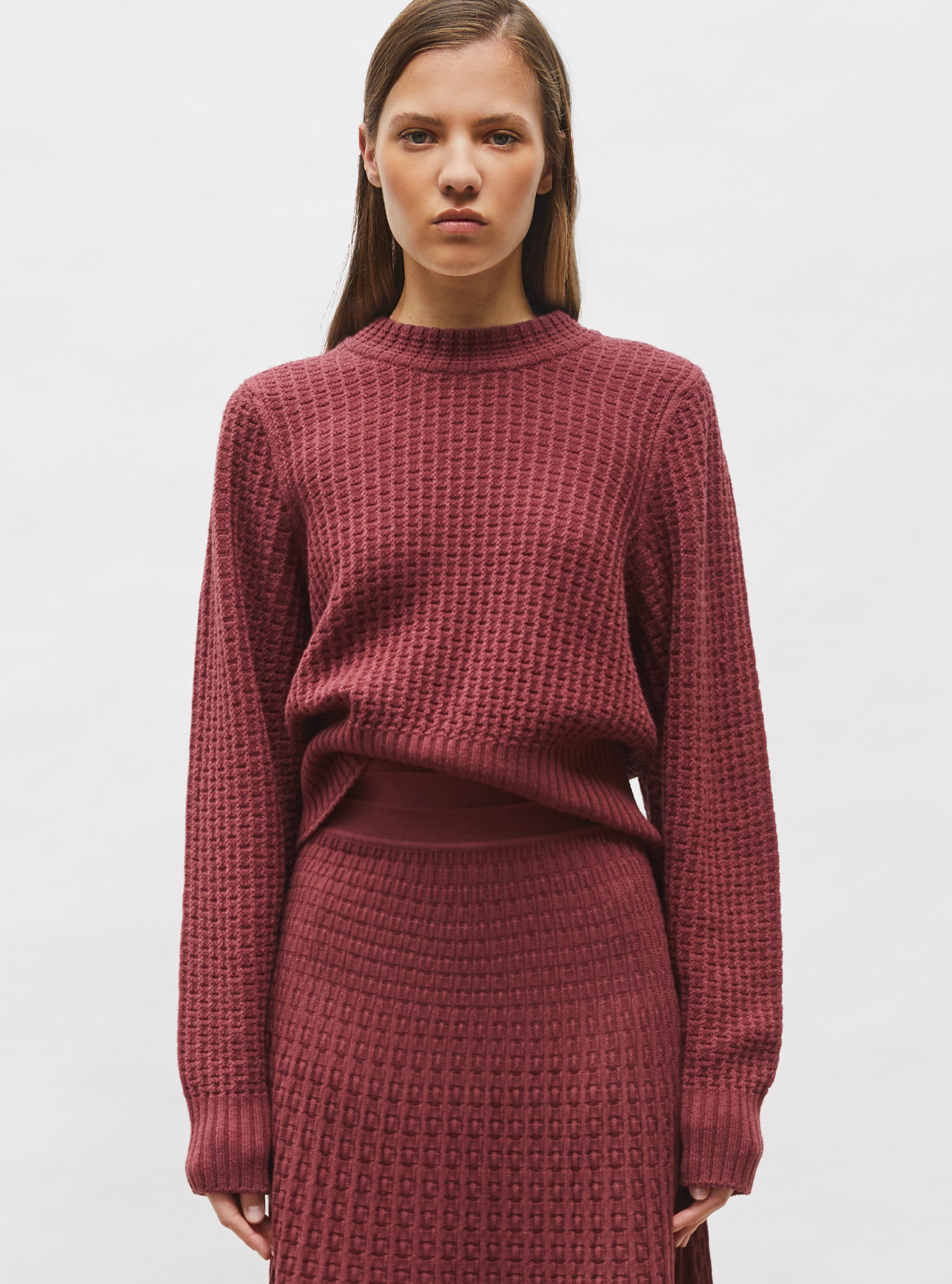 Pull en maille de luxe Molli - Pull fin maille gaufrée Angelina