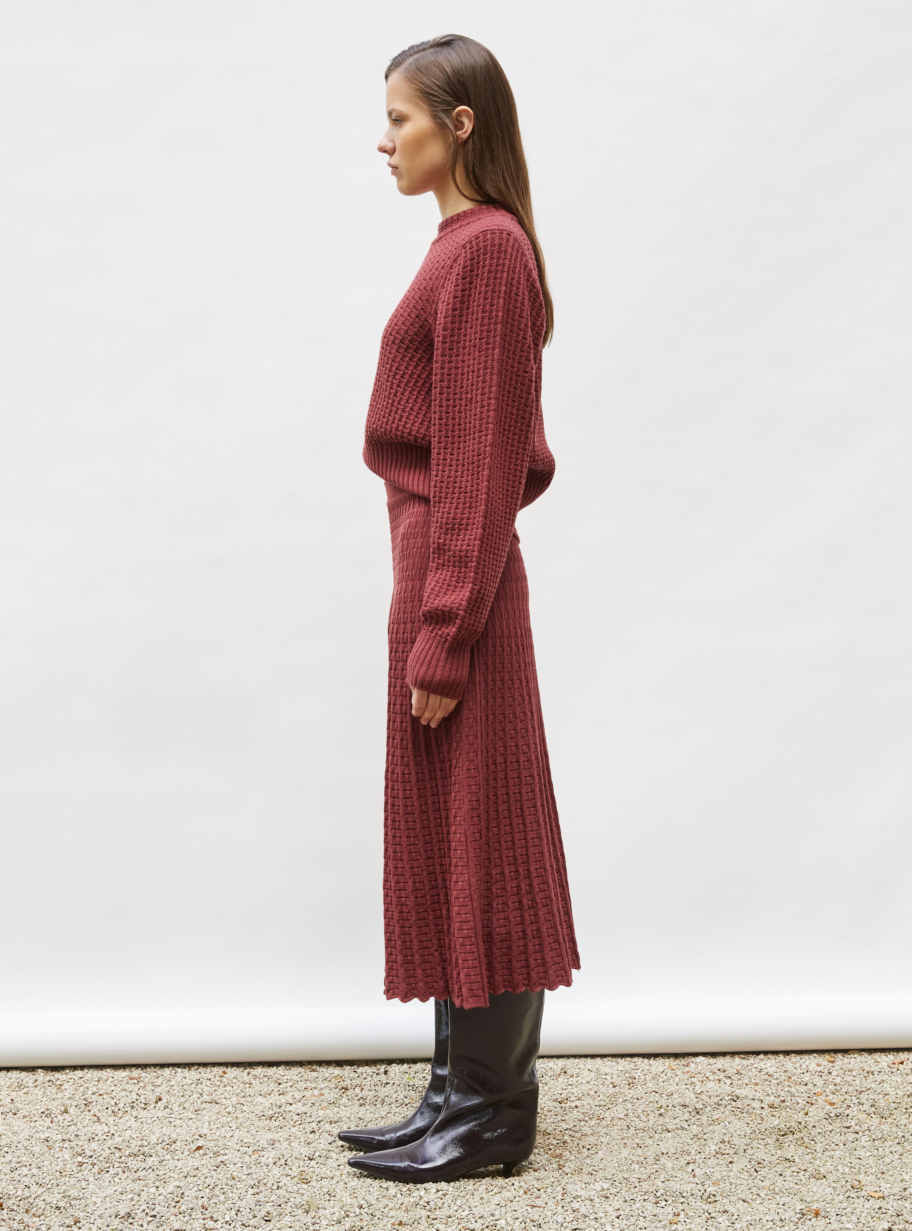 Jupe de luxe femme - Jupe longue maille cannage Angelina