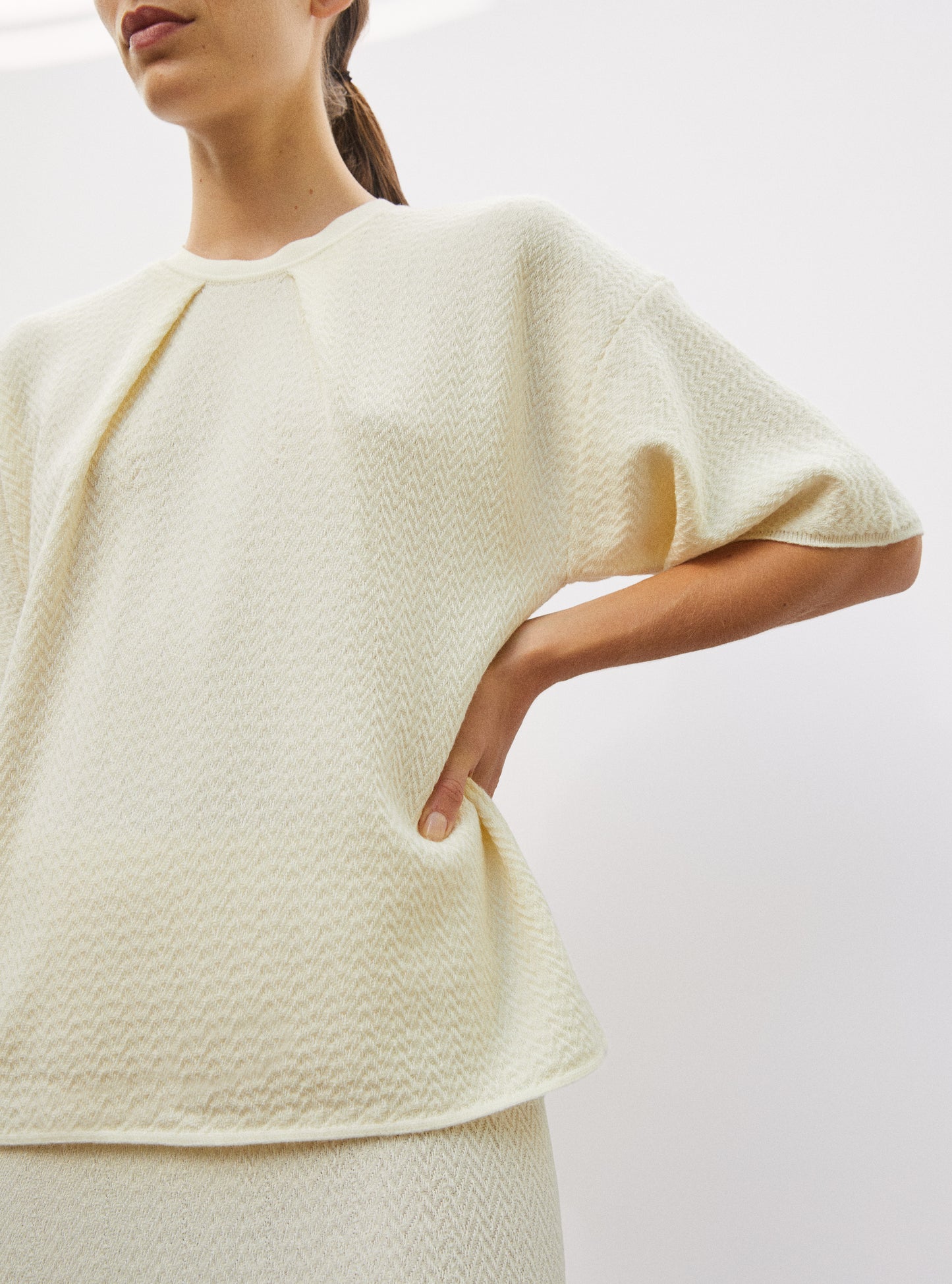 Top fin maille chevron molli naturel - Molli