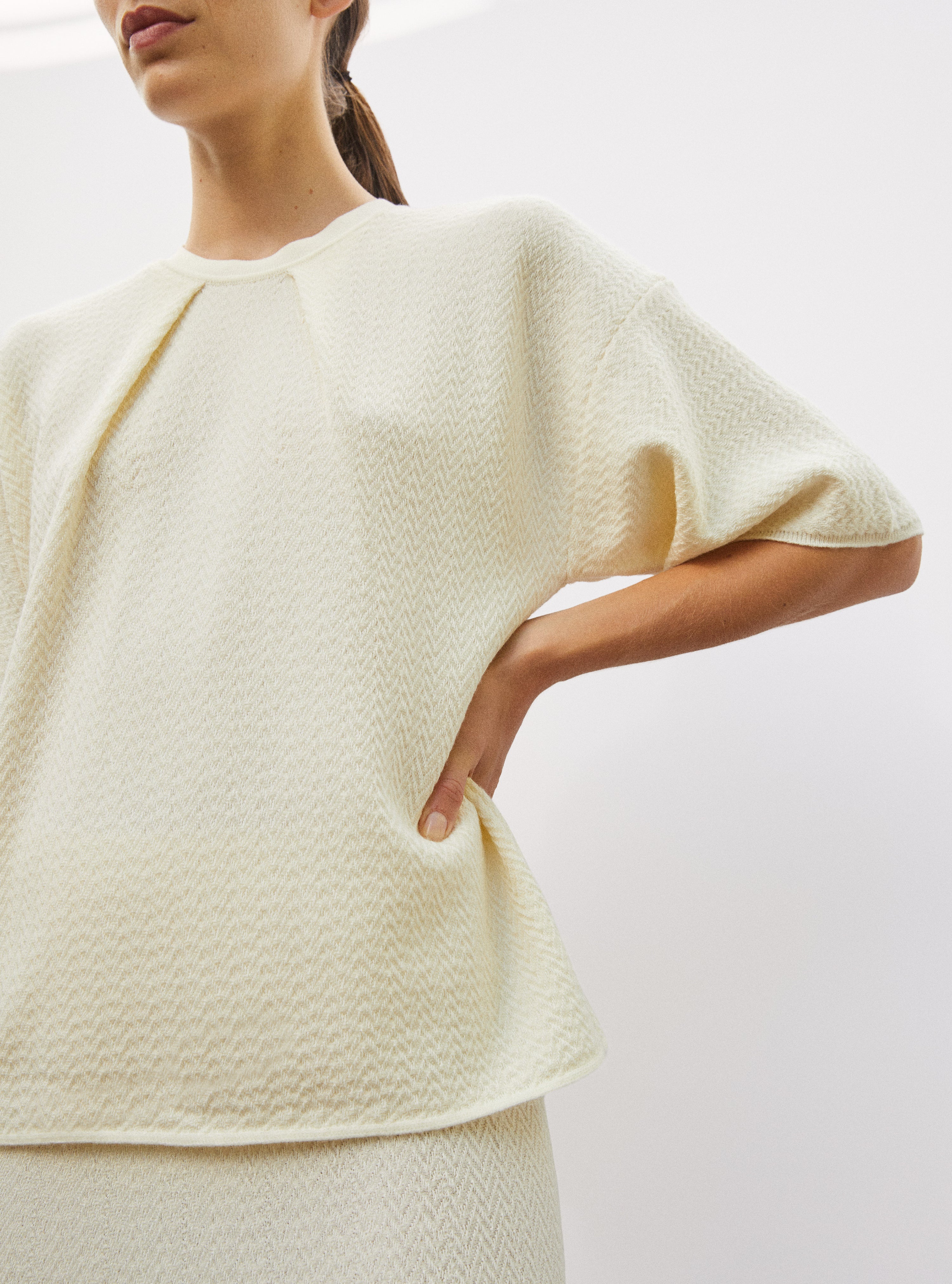 Top fin maille chevron molli naturel - Molli