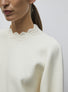 Top de luxe femme - Top couture col croquet naturel