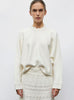 Top couture col croquet naturel - Vêtement en maille de luxe Molli