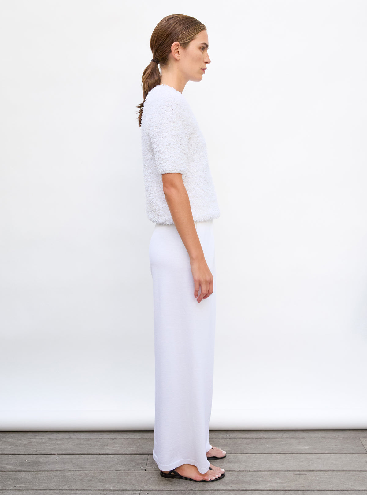 Top plumetis manches coudes milk - Top de luxe