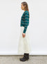 Cardigan jacquard fleurs Vert anglais - Vêtement de luxe femme
