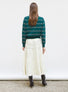 Cardigan jacquard fleurs Vert anglais - Vêtement de luxe femme