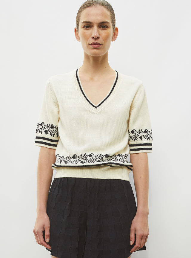 top V détails jacquard - Image principale