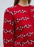 Cardigan jacquard fleurs Rouge garance - Vêtement de luxe femme