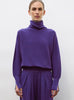 Pull fin col montant violet profond - Vêtement de luxe femme