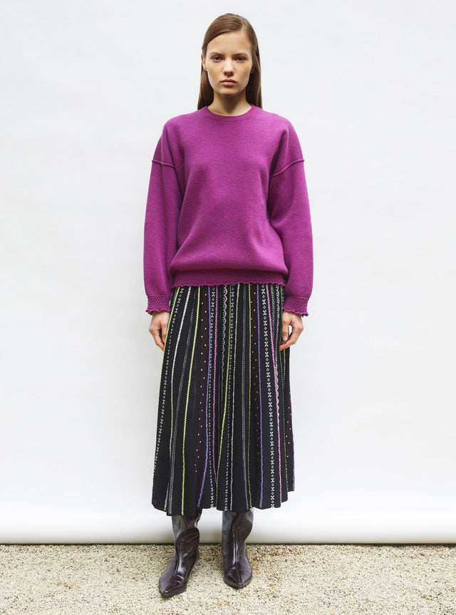 long dotted-swiss knit skirt - Image principale