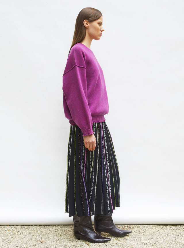 long dotted-swiss knit skirt - Image principale