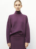 Pull maille résille de laine prune - Vêtement en maille de luxe Molli
