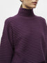 Pull maille résille de laine prune - Molli