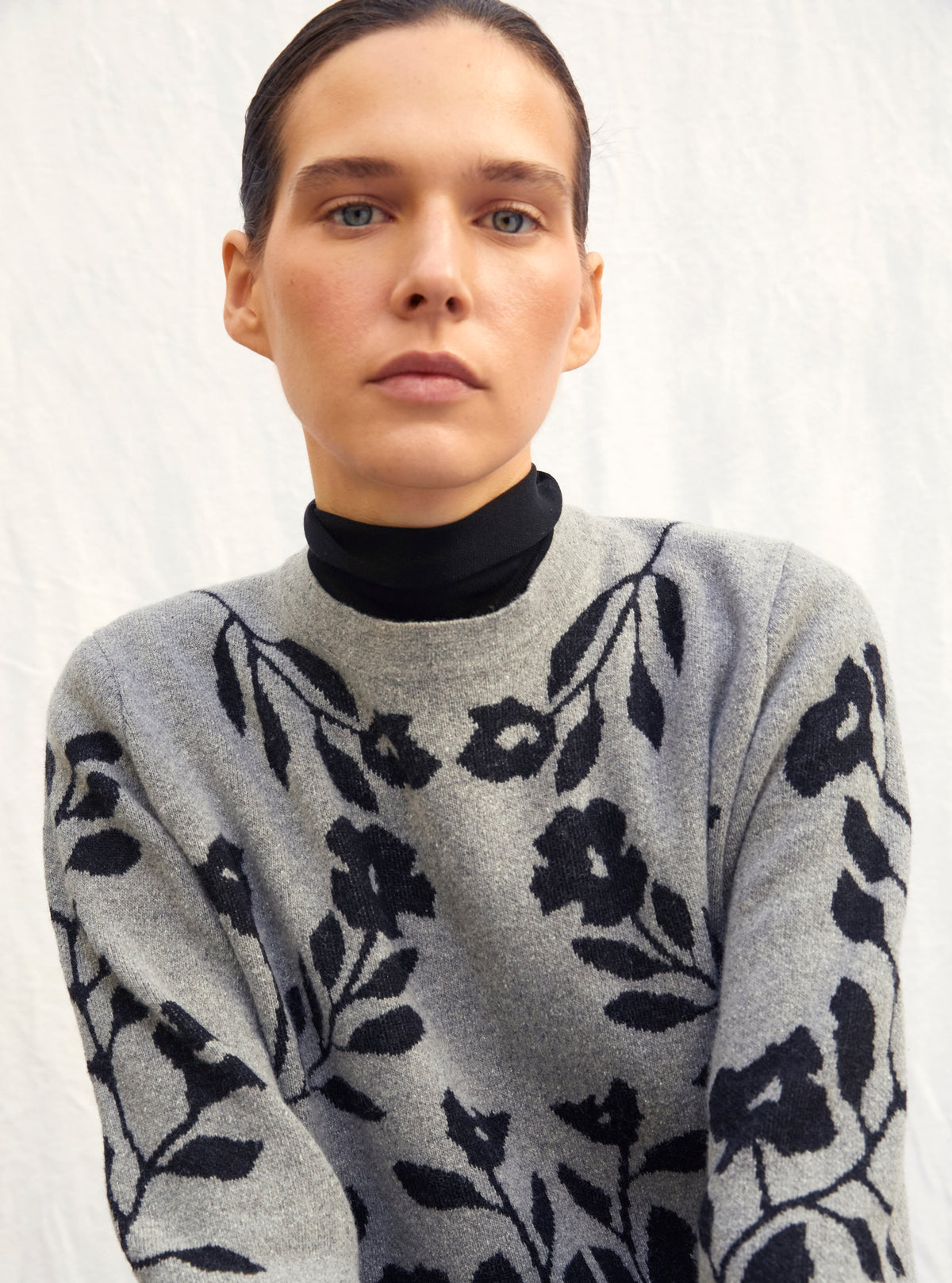 Jacquard knit sweater