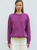 Sweat loose finitions smockées fruits rouges - Sweat de luxe