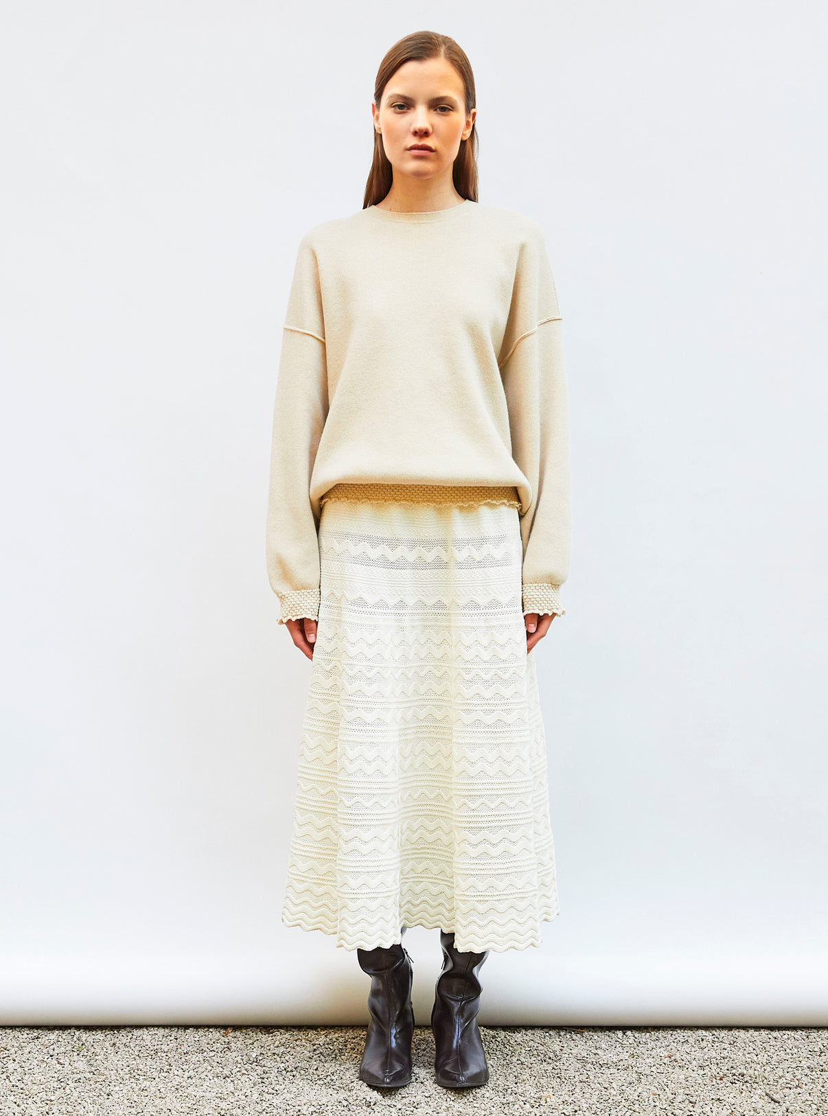 Sweat de luxe femme - Sweat loose finitions  dune