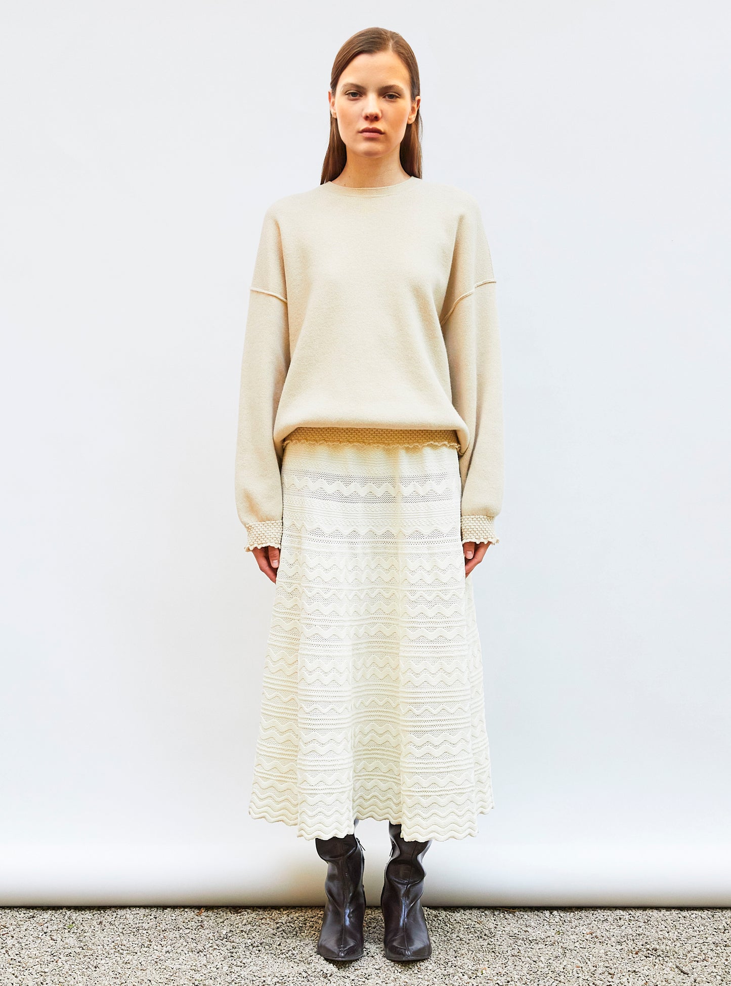 Sweat de luxe femme - Sweat loose finitions  dune
