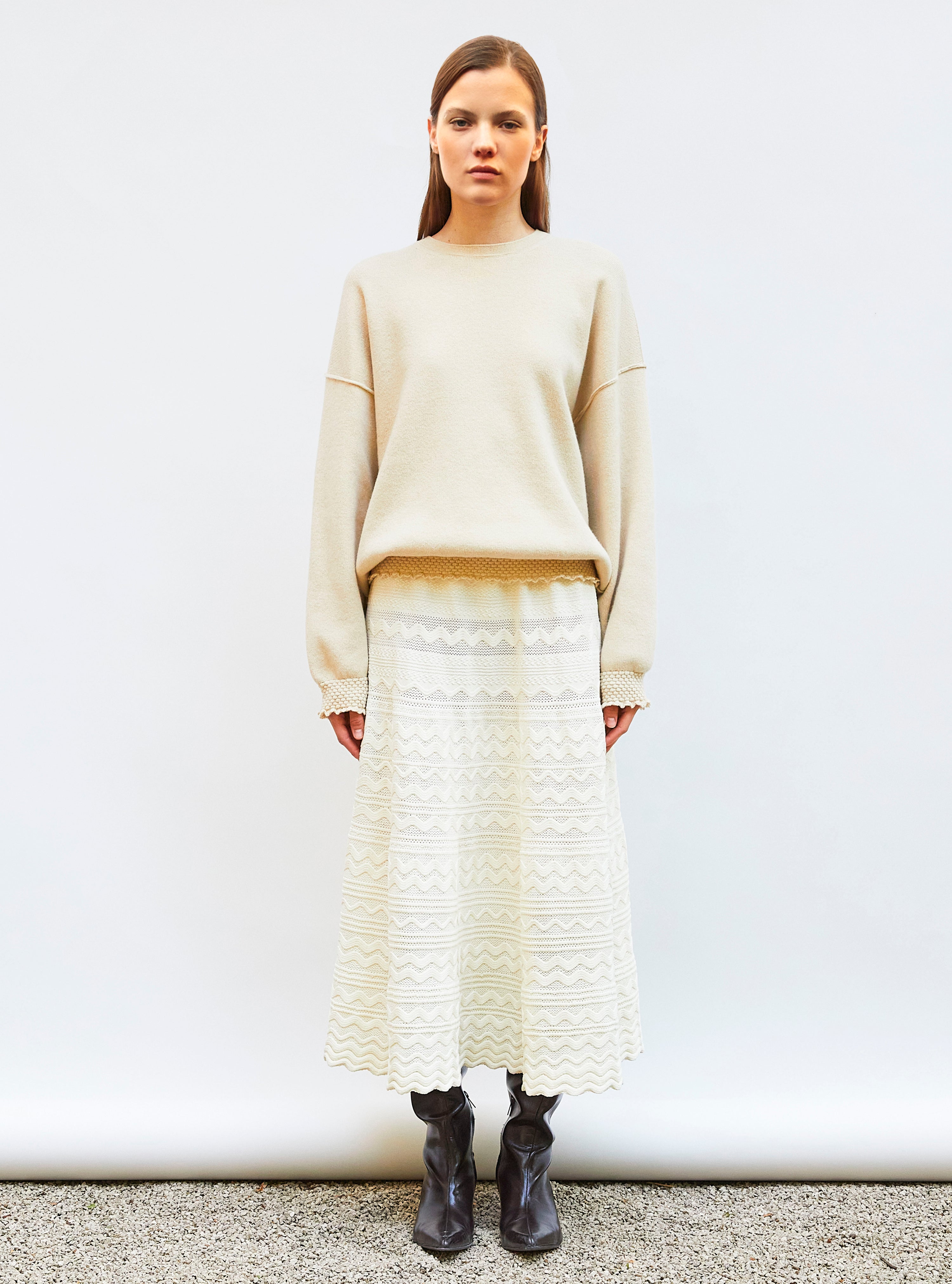 Sweat de luxe femme - Sweat loose finitions  dune