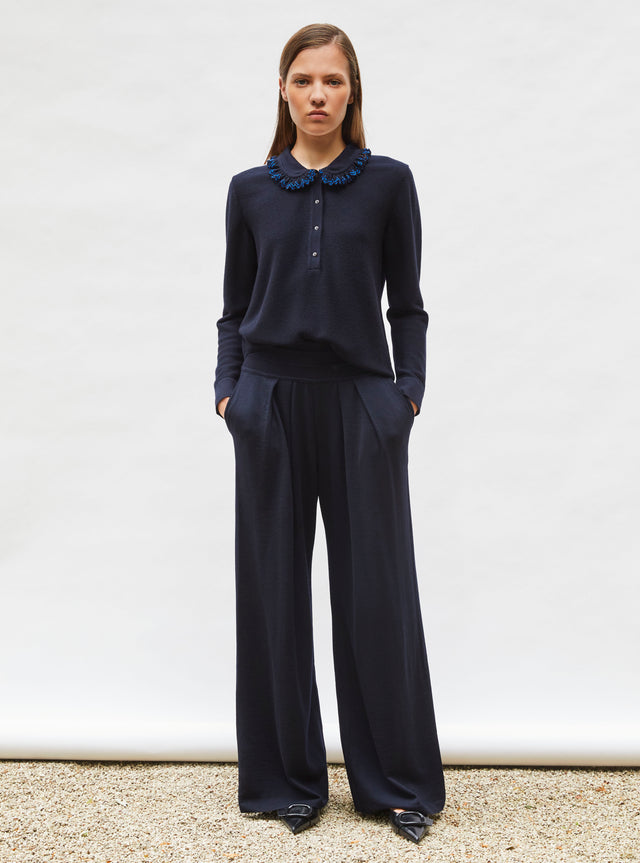 chemise en maille col volanté - Image principale