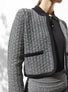 Veste en maille de luxe Molli - Veste courte maille tweedée noir mouliné