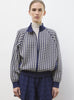 Veste ample zippée col montant dune-indigo - Vêtement de luxe femme