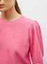 Top en maille manches froncées pink denim - Molli