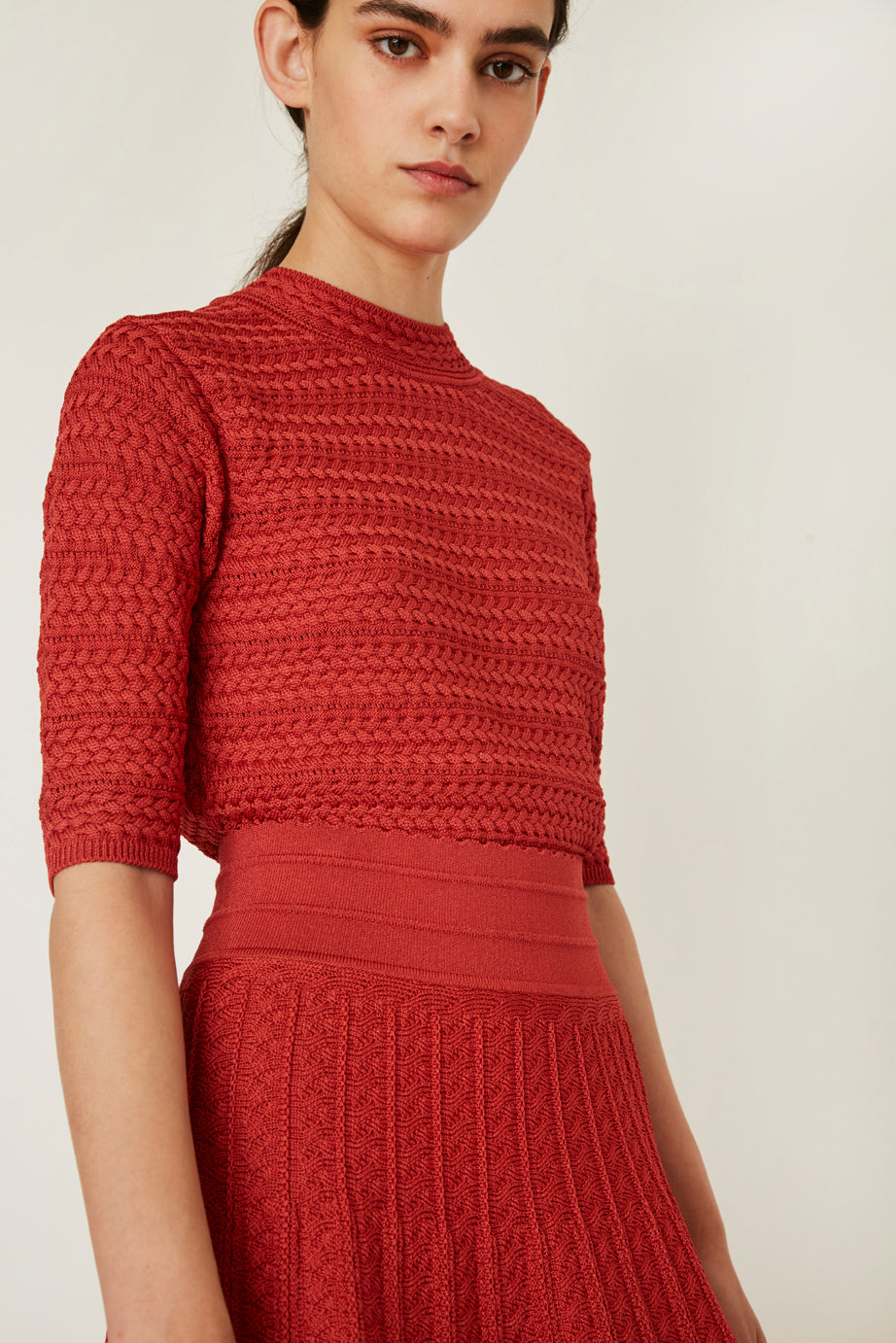 jupe fluide en maille cannage molli