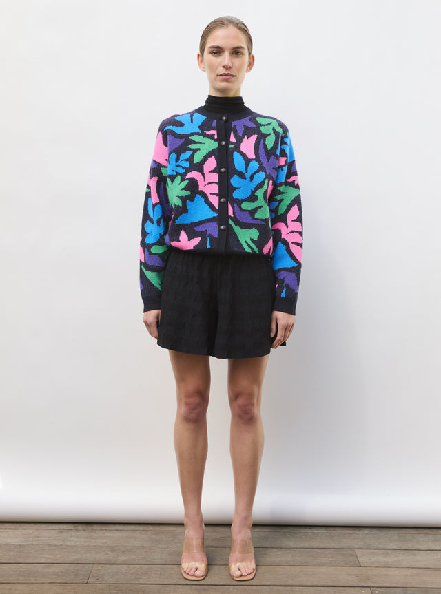 Cardigan jacquard multicolore - Image principale