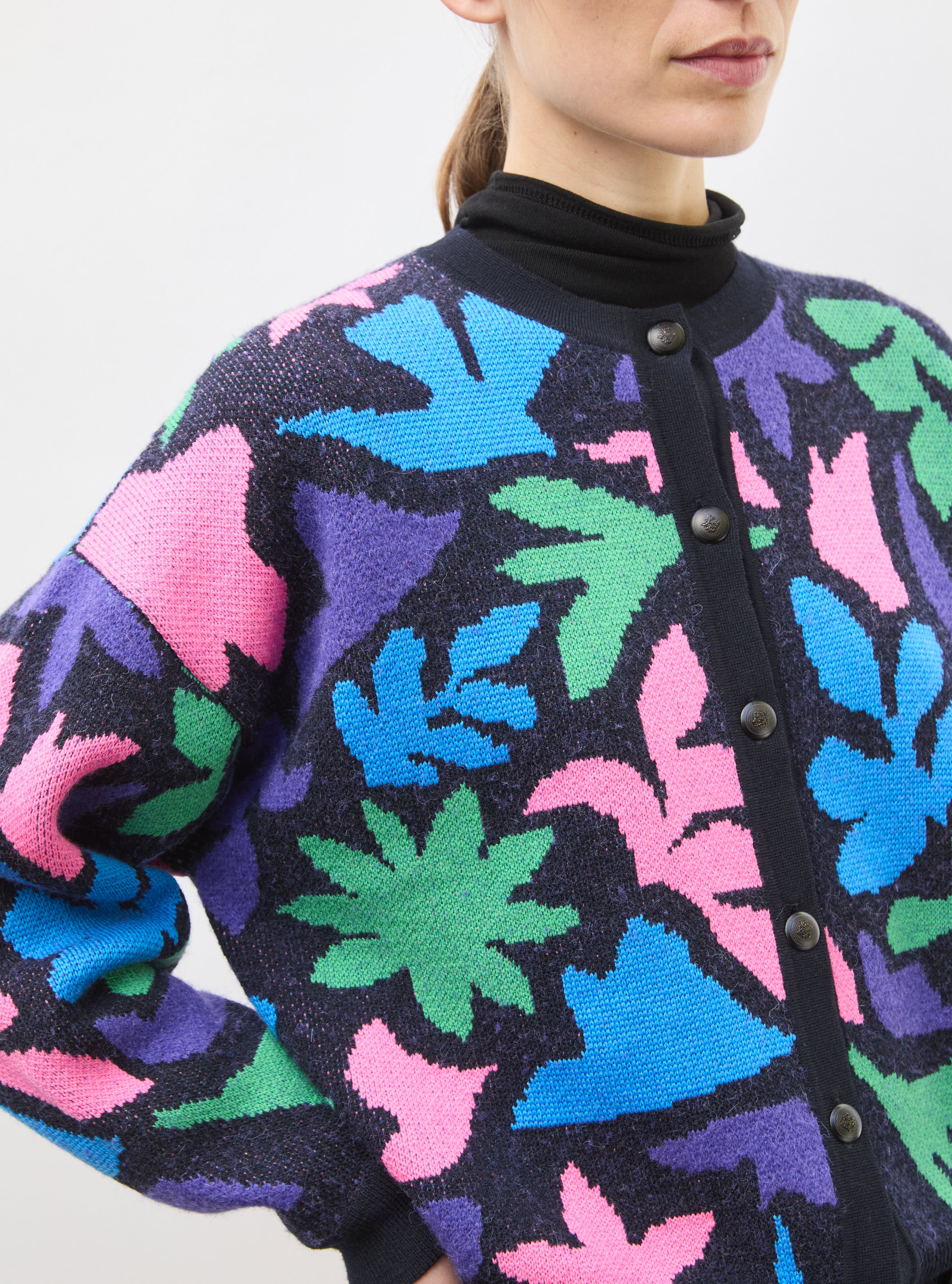 Top en maille de luxe Molli - Cardigan jacquard multicolore indigo-multi