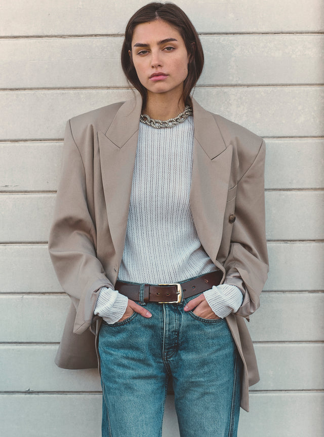 fine pointelle knit top - Image principale