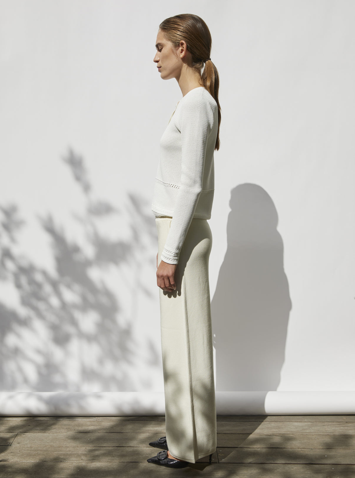 Pantalon taille haute maille jersey - Vêtement de luxe femme