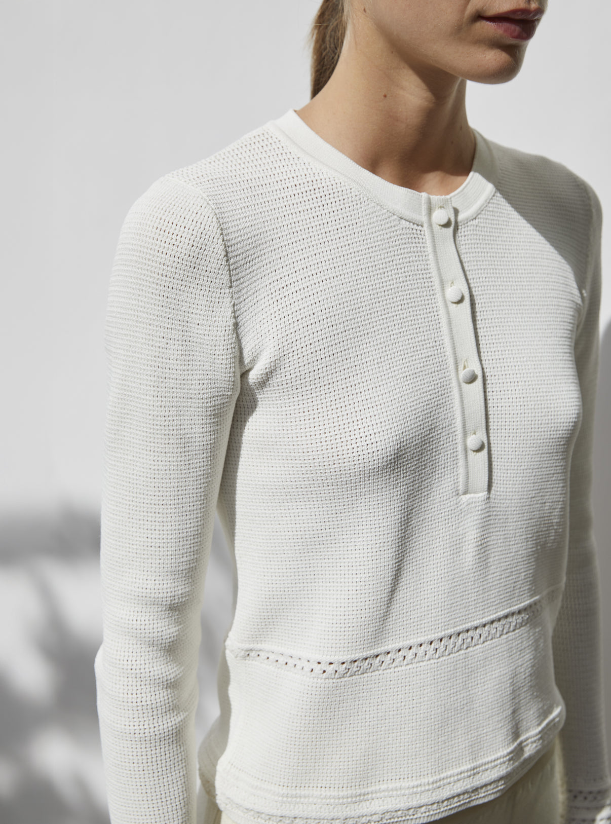 Top couture maille résille naturel - Molli
