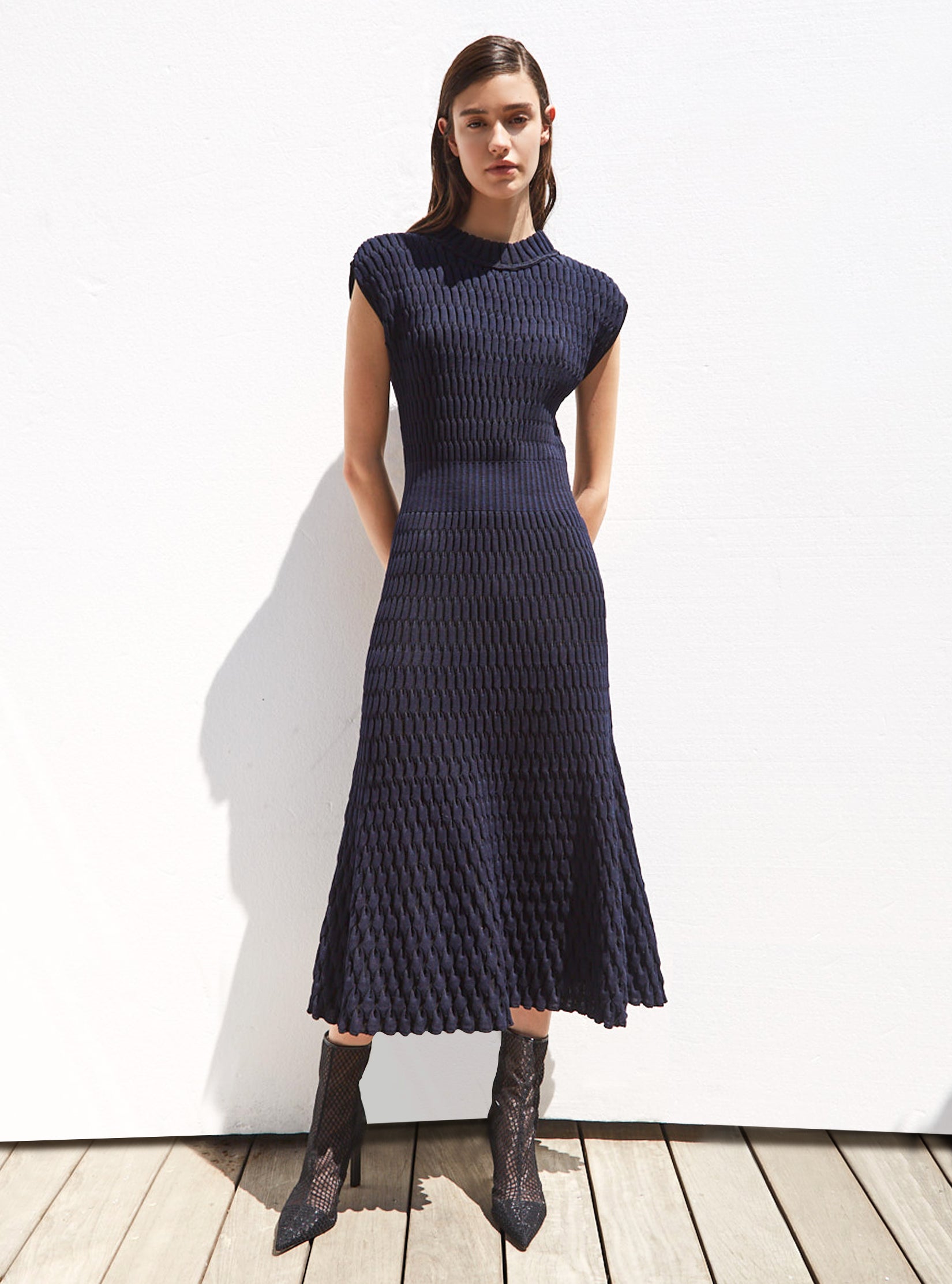 robe longue maille smockée nuit | Molli