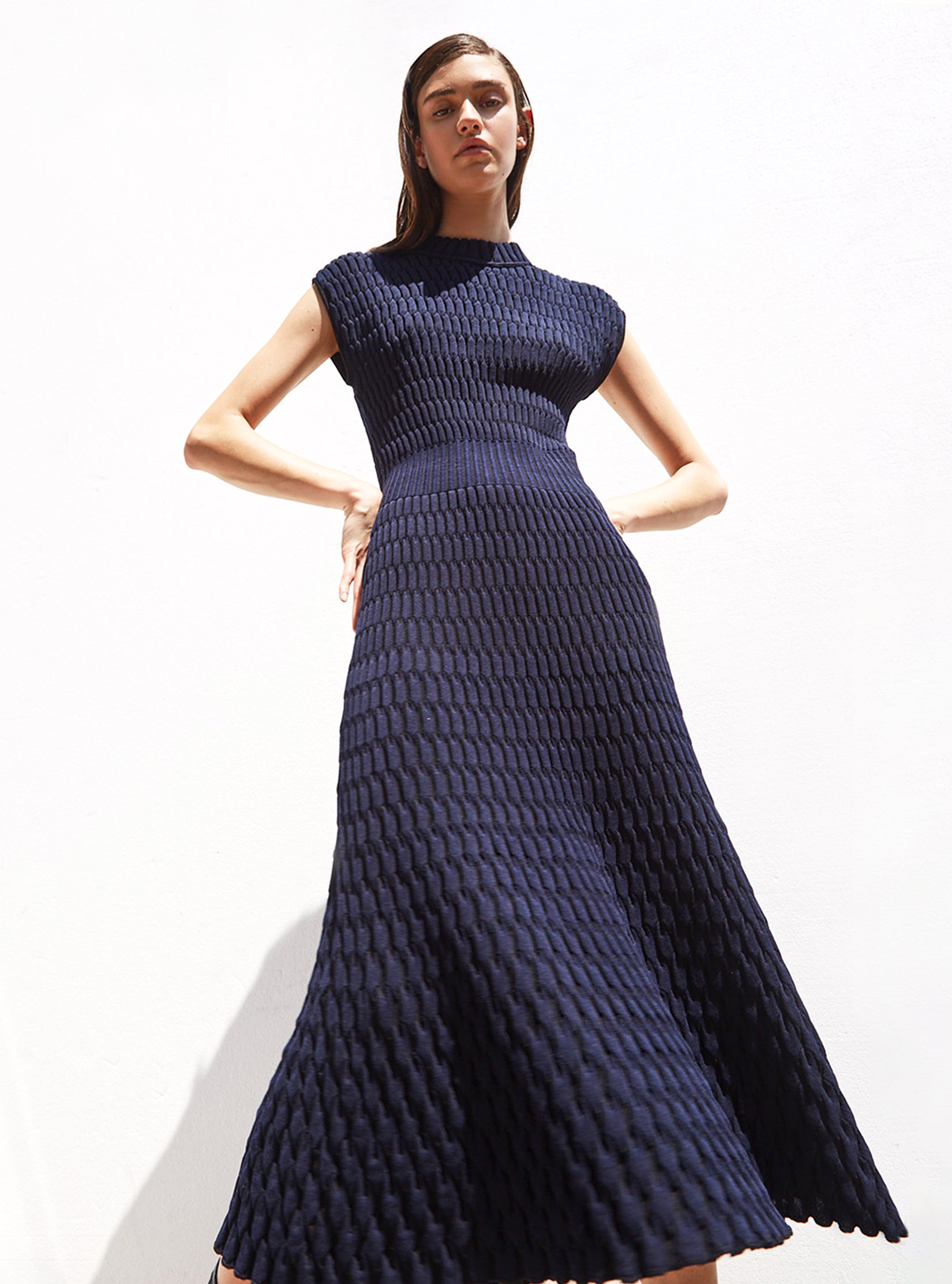 robe longue maille smockée nuit | Molli